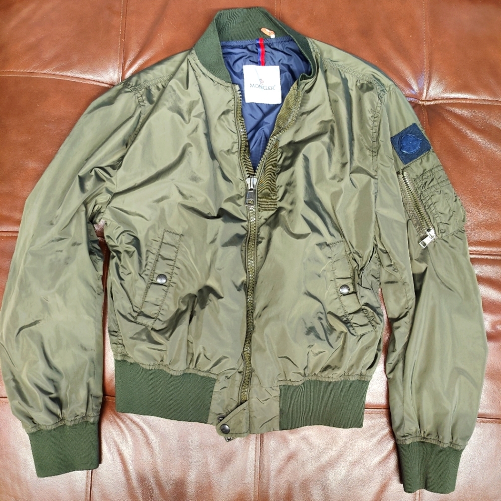 Green Moncler bomber jacket size 1